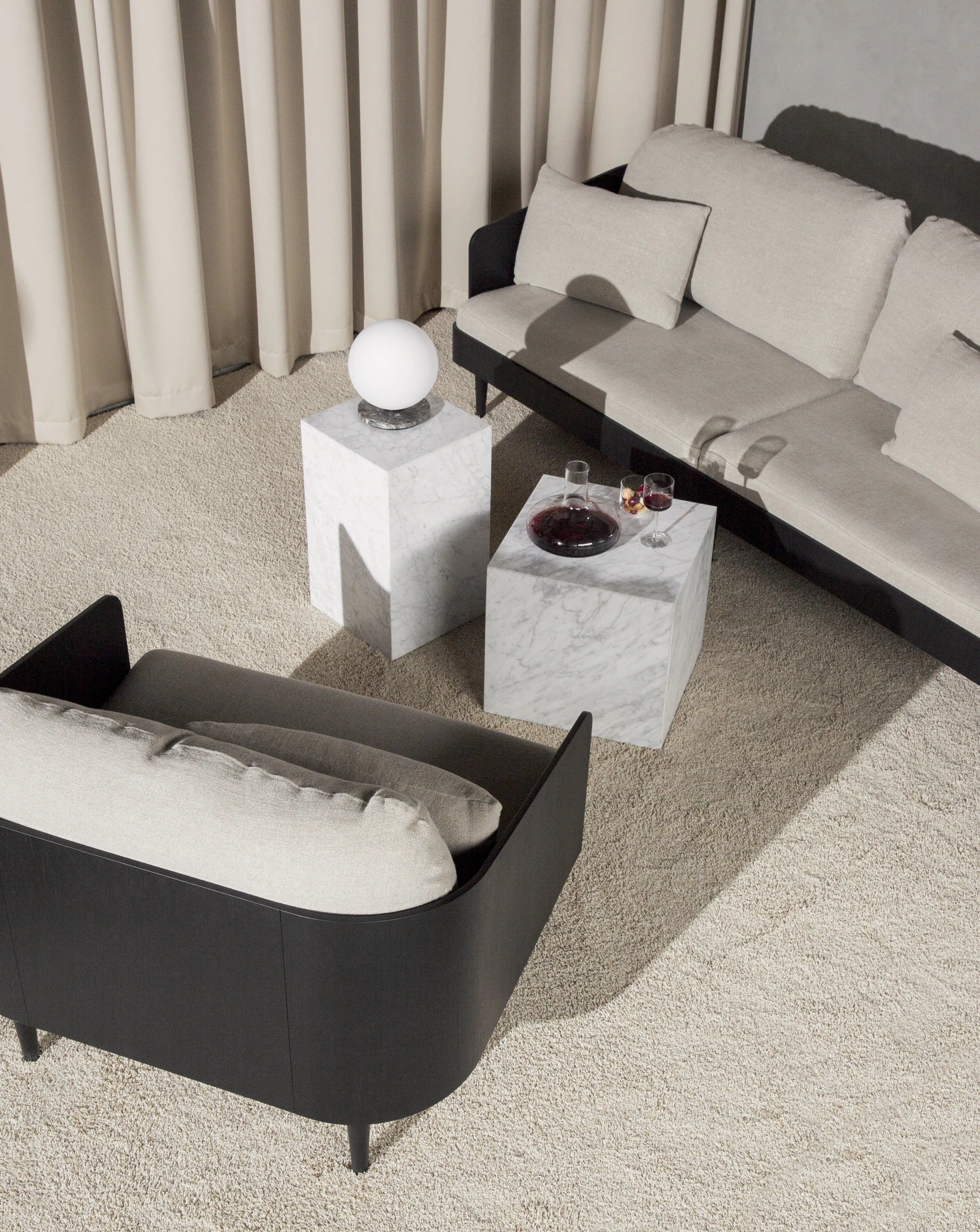 Plinth Table Low Tall Cubic Grand Brige Marble Various Colors Crarra Calacatta Audo 21 For Donzelli