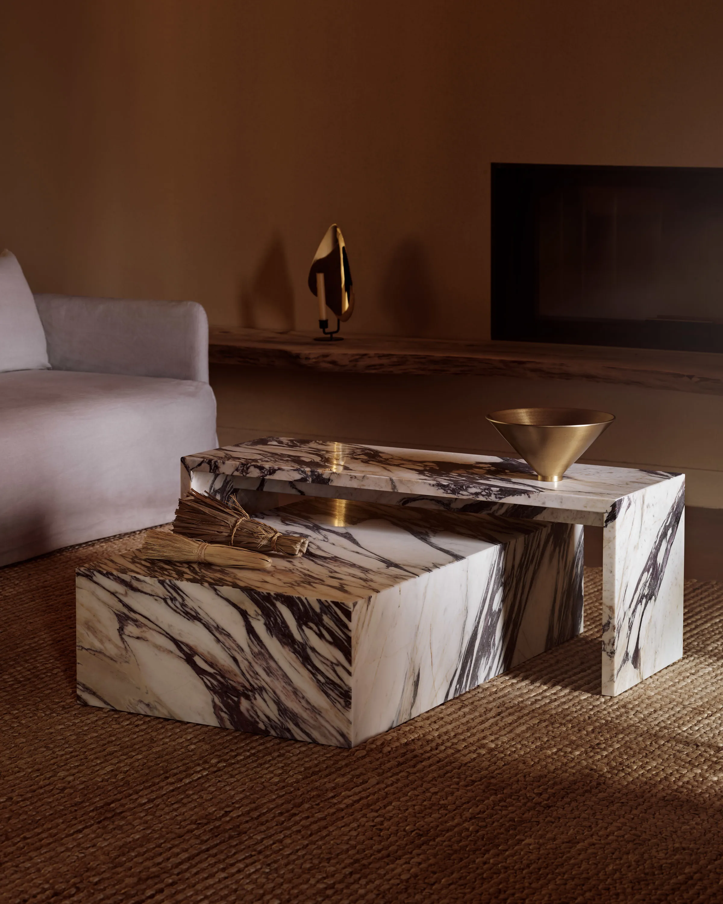 Plinth Table Low Tall Cubic Grand Brige Marble Various Colors Crarra Calacatta Audo 54 For Donzelli