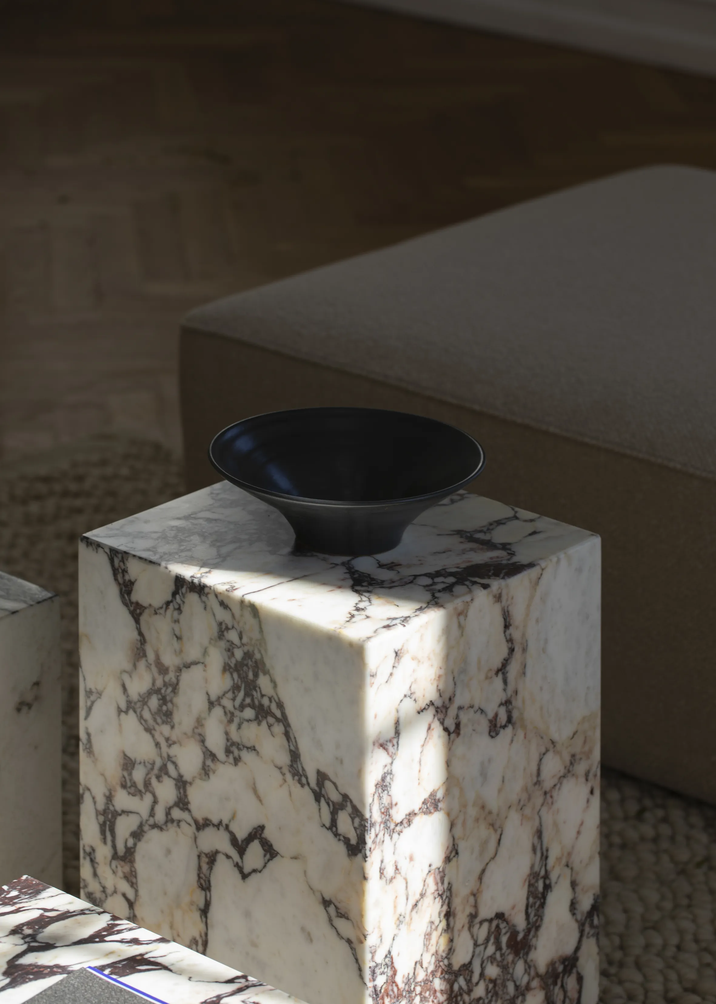 Plinth Table Low Tall Cubic Grand Brige Marble Various Colors Crarra Calacatta Audo 62 For Donzelli