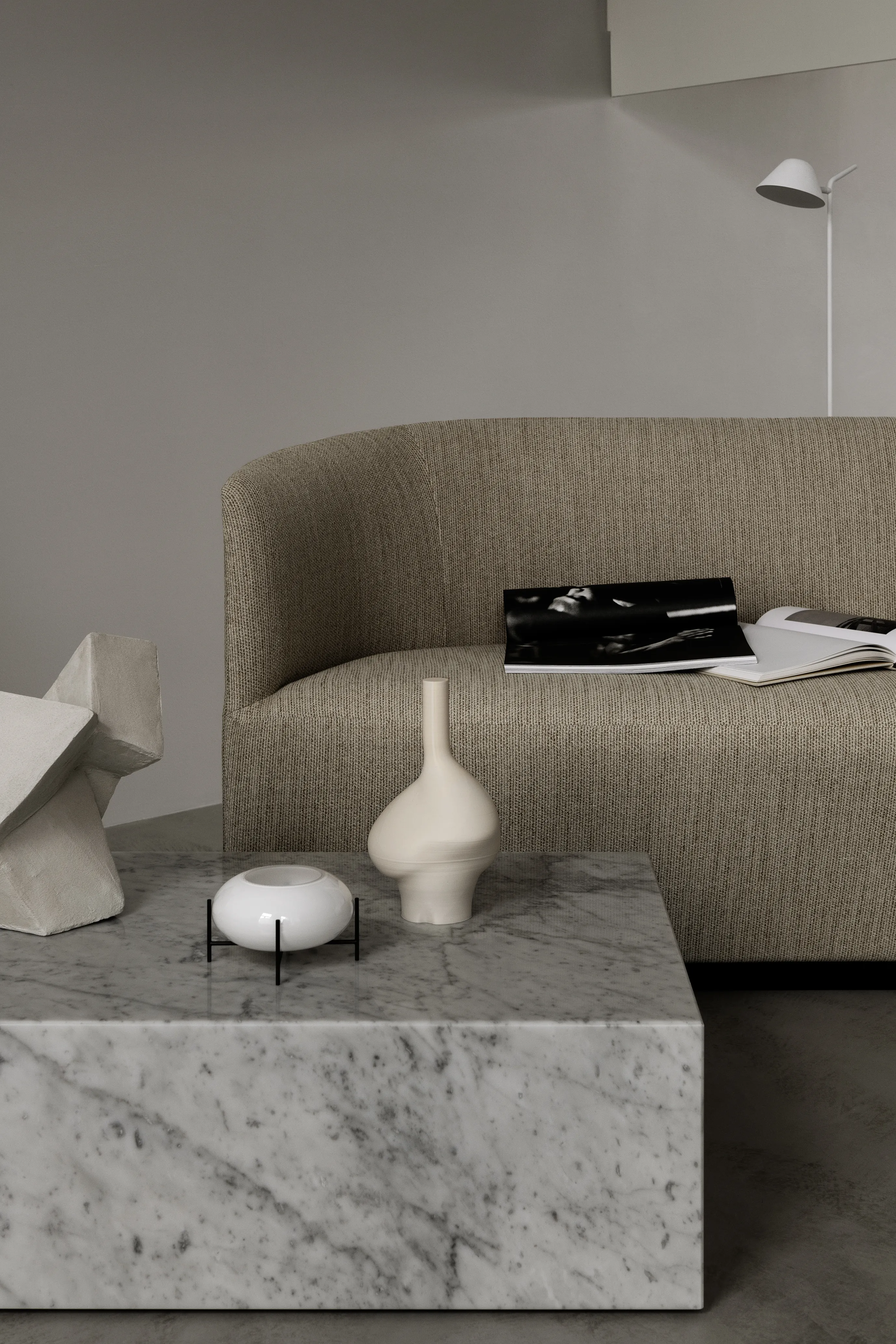 Plinth Table Low Tall Cubic Grand Brige Marble Various Colors Crarra Calacatta Audo 99 For Donzelli