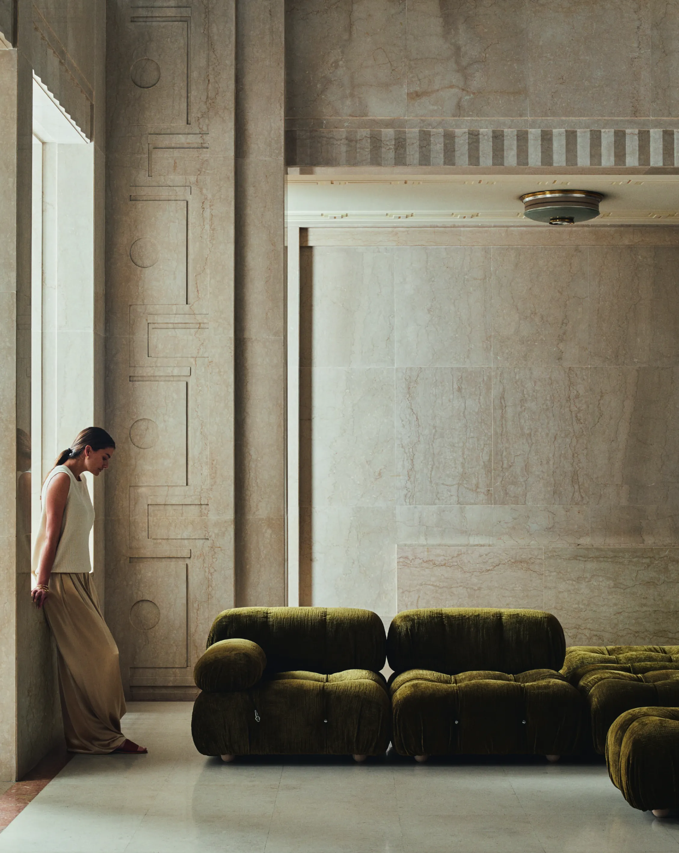 Camaleonda Sofa Green Olive Scene3 By B&Bitalia For Donzelli