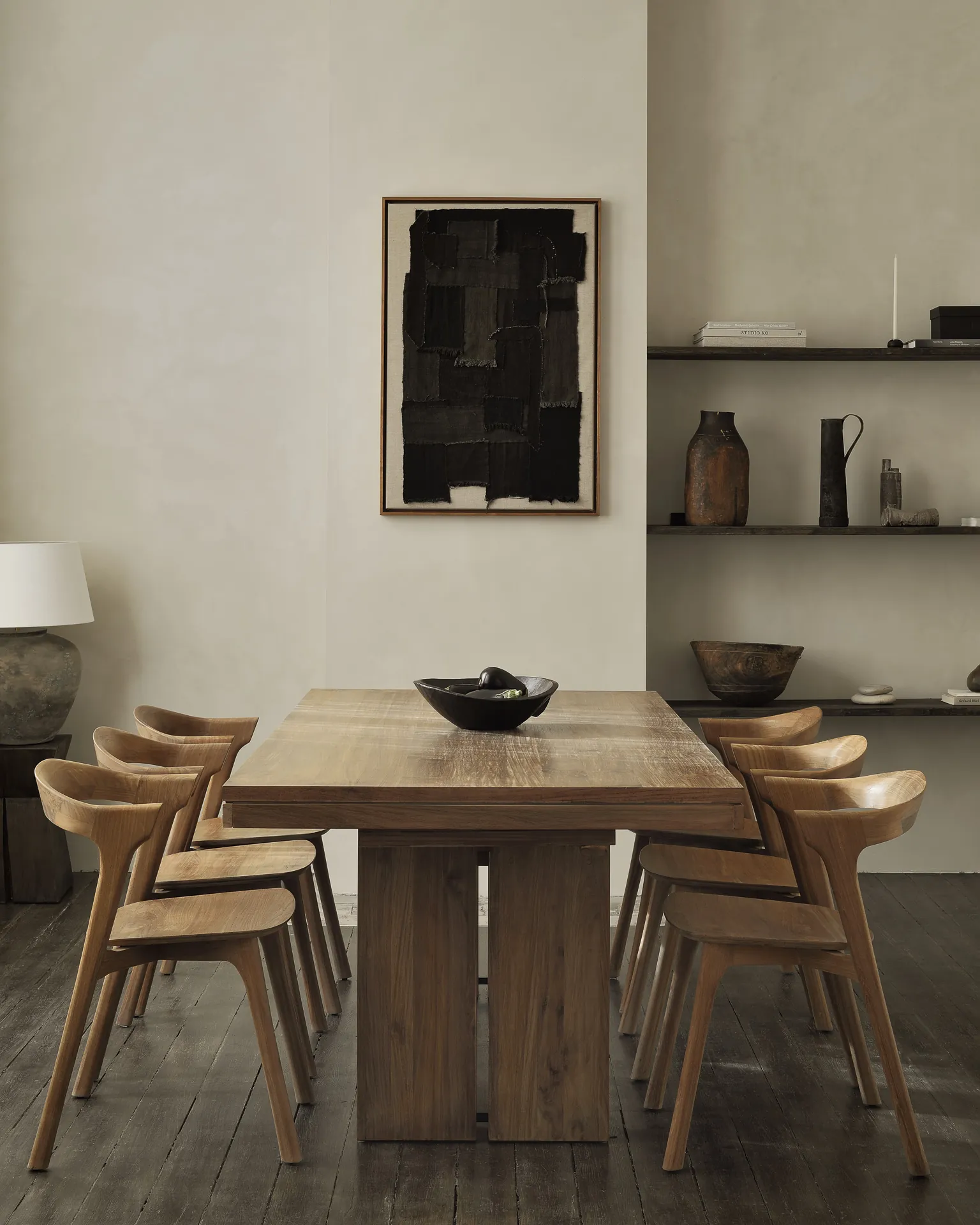 Ethnicraft_oak Nok Chairs Around Teak Double Extendable Dining Table Donzelli