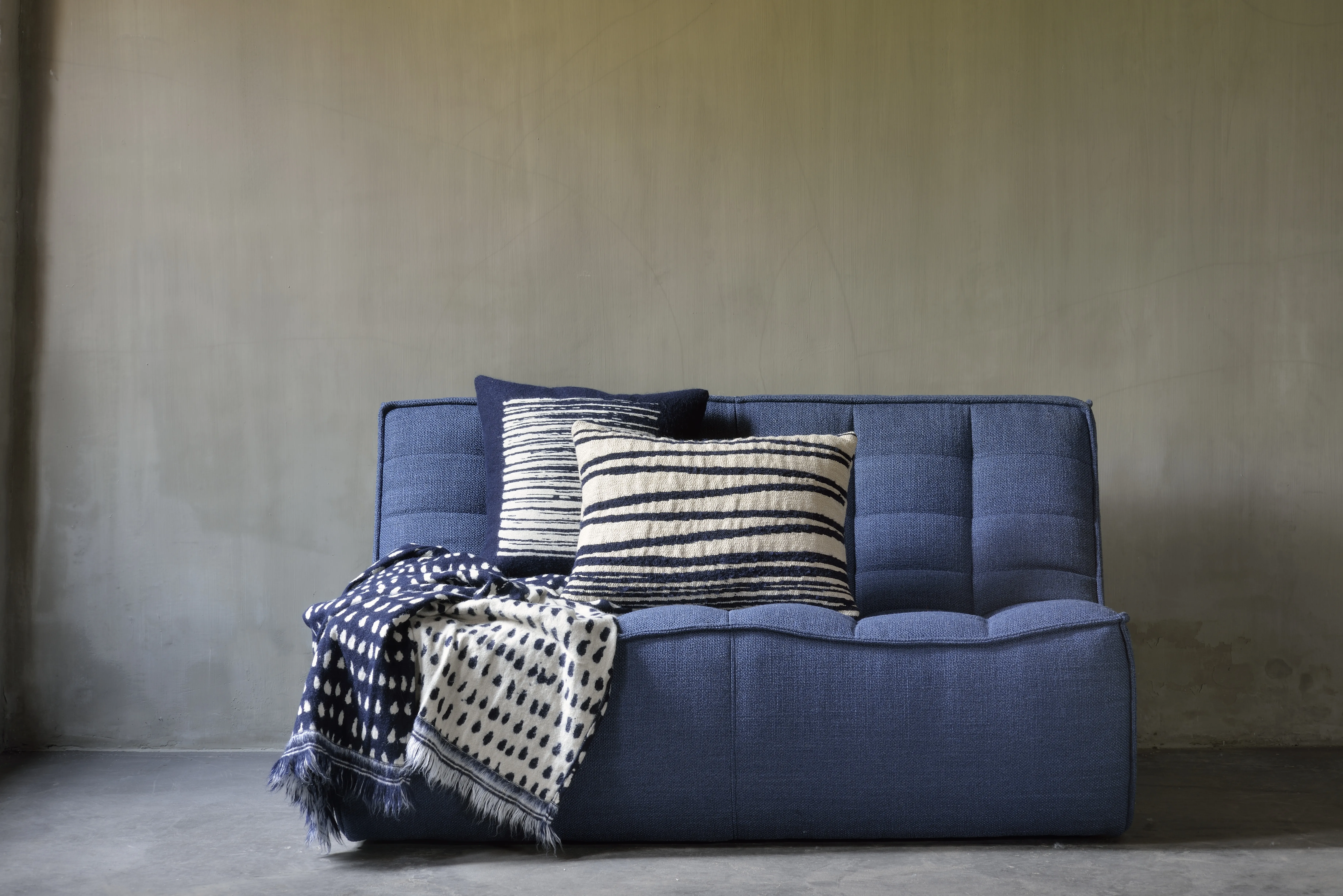 gallery 19 n701 sofa fabric leather blue grey brown white beige ethnicraft for donzelli
