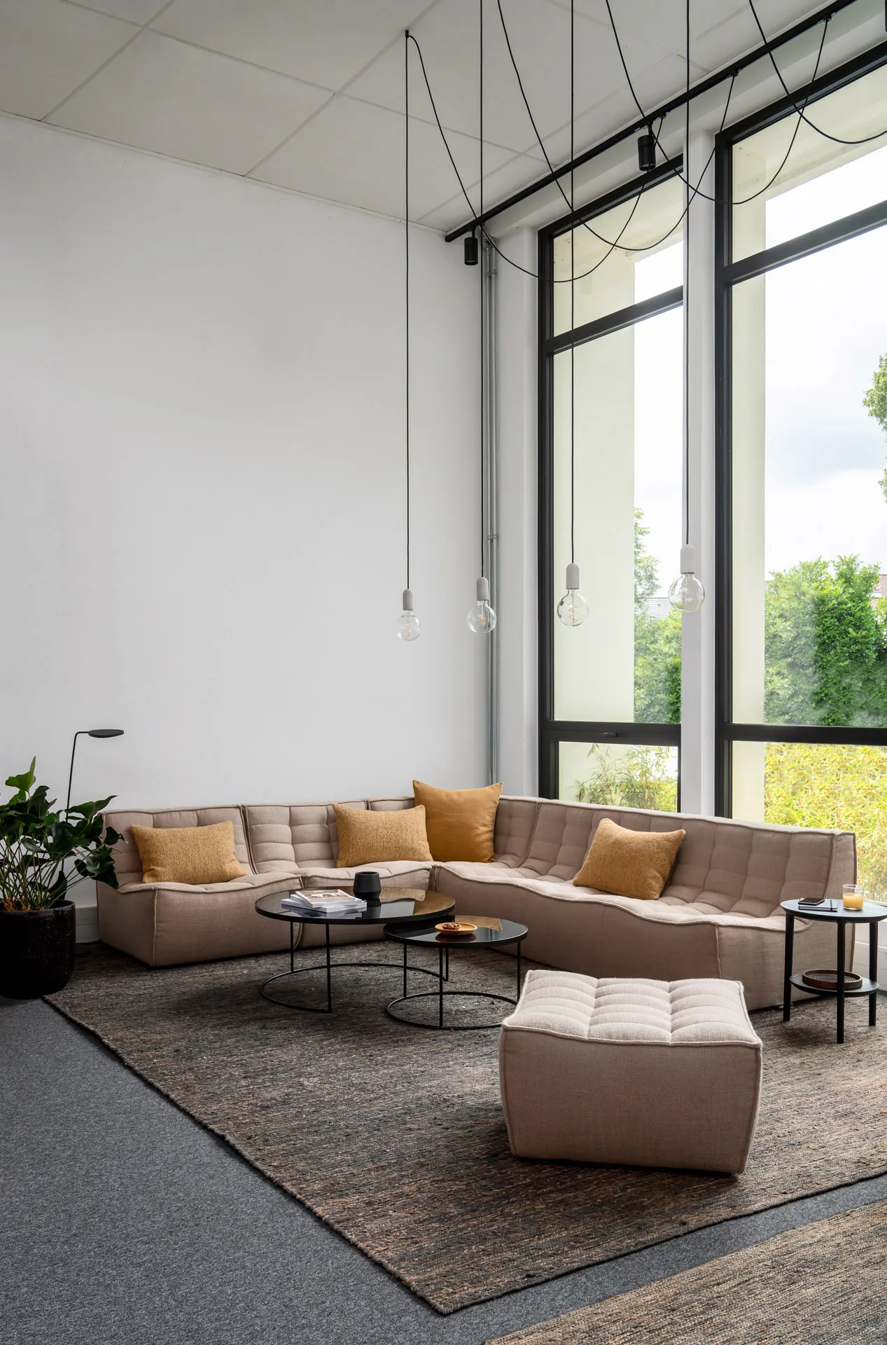 gallery 34 n701 sofa fabric leather blue grey brown white beige ethnicraft for donzelli