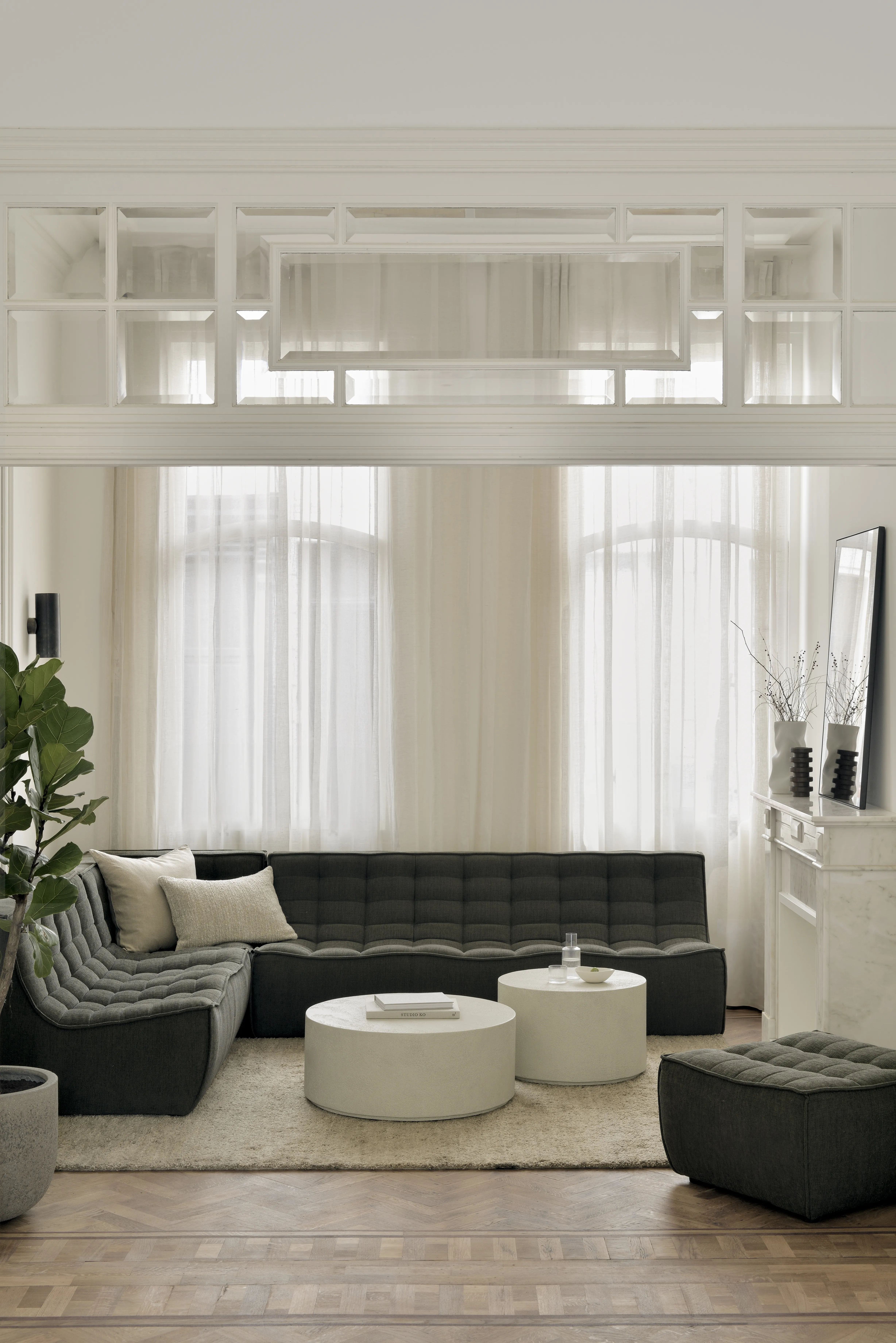 gallery 6 n701 sofa fabric leather blue grey brown white beige ethnicraft for donzelli