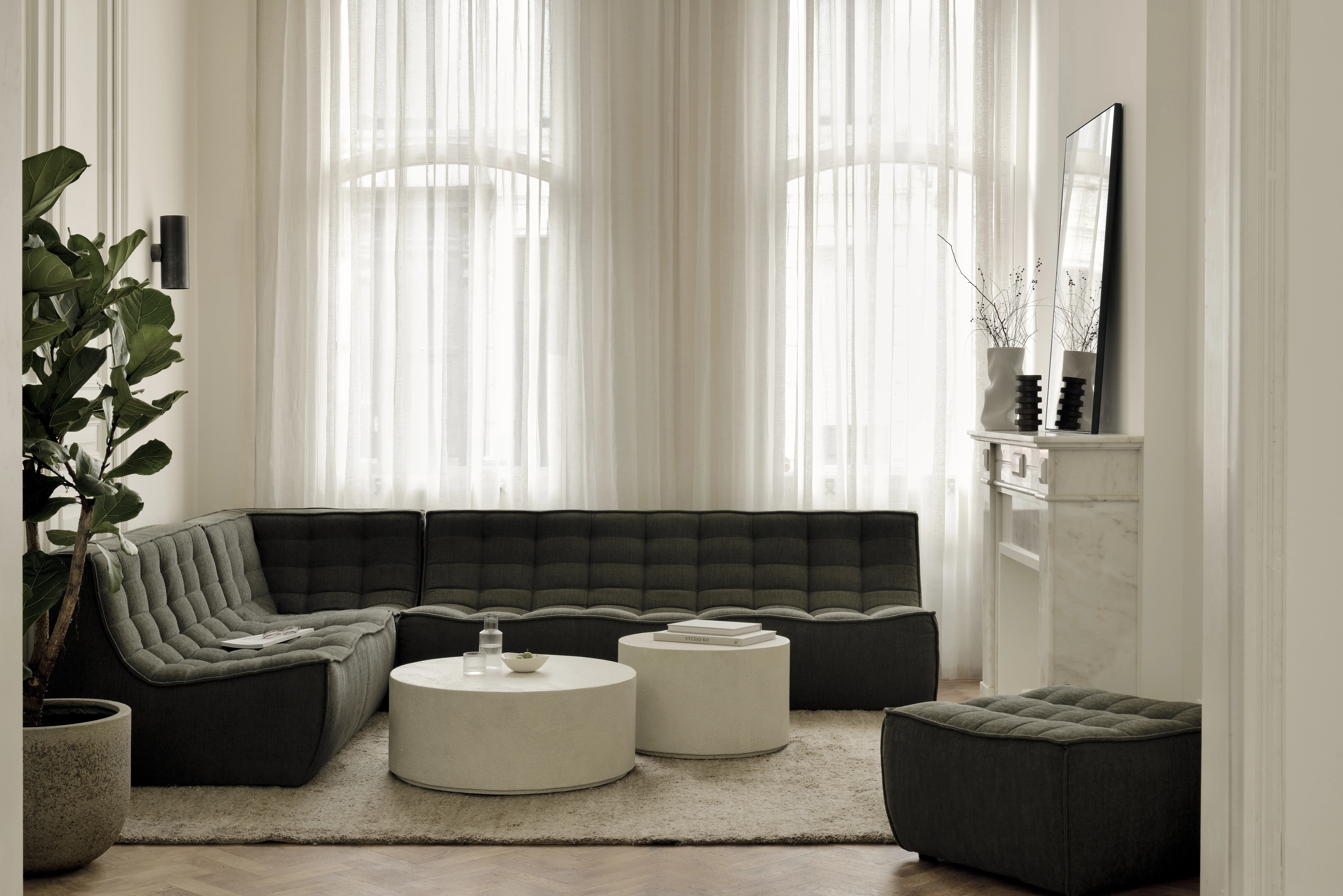 gallery 7 n701 sofa fabric leather blue grey brown white beige ethnicraft for donzelli