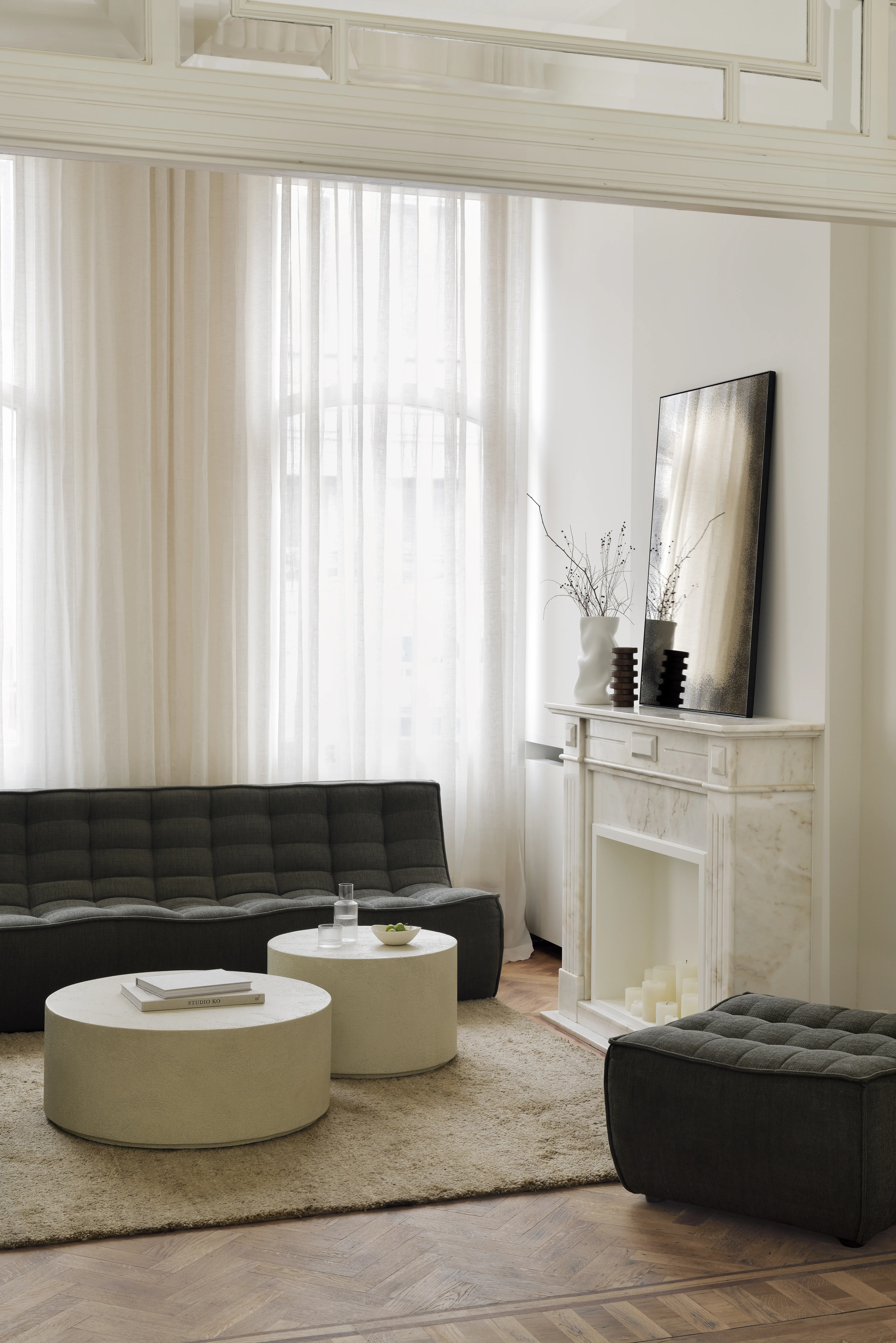 Gallery 9 N701 Sofa Fabric Leather Blue Grey Brown White Beige Ethnicraft For Donzelli