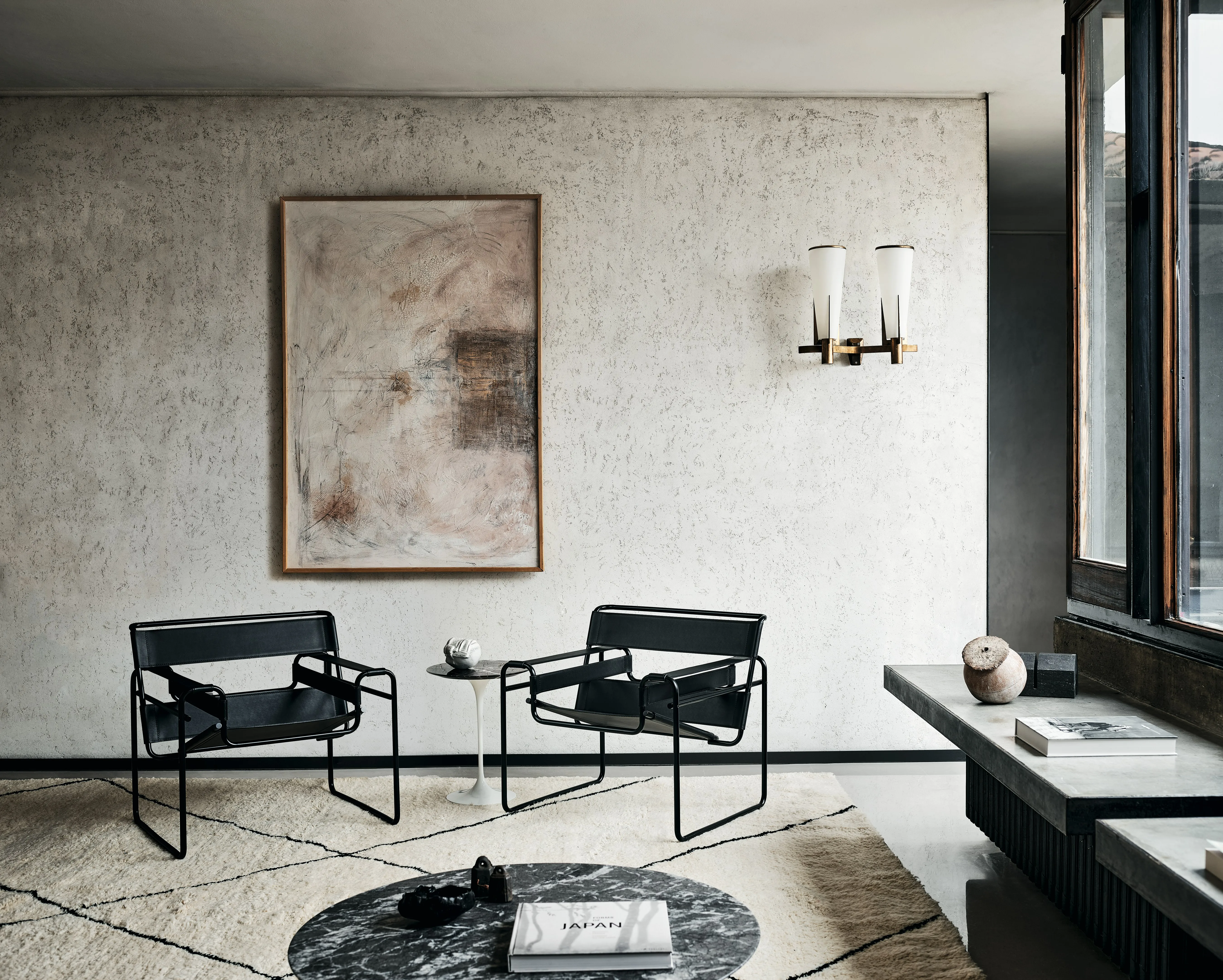 Duo Ultrablack Wassily Chair Leather Black Knoll For Donzelli