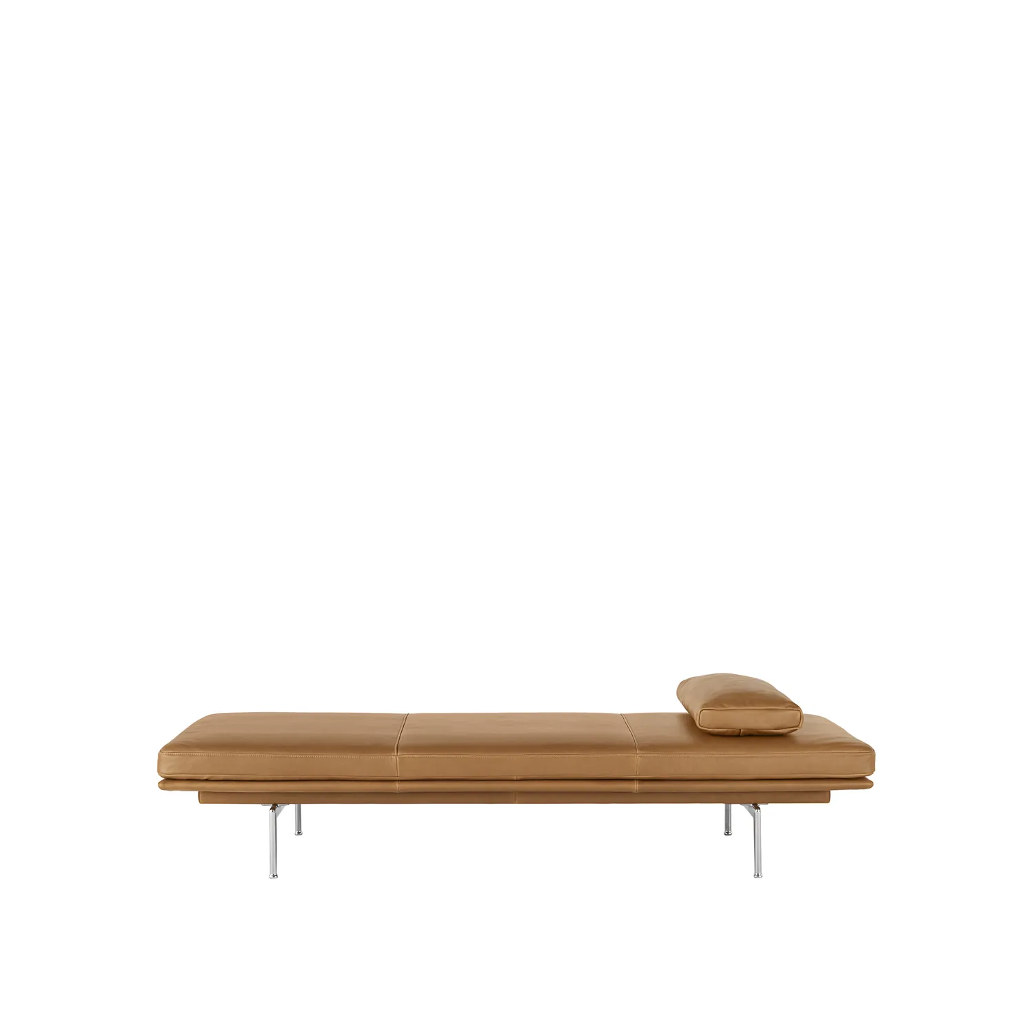 Outline Daybed Refine Leather Cognac Aluminum Cushion Muuto By Donzelli