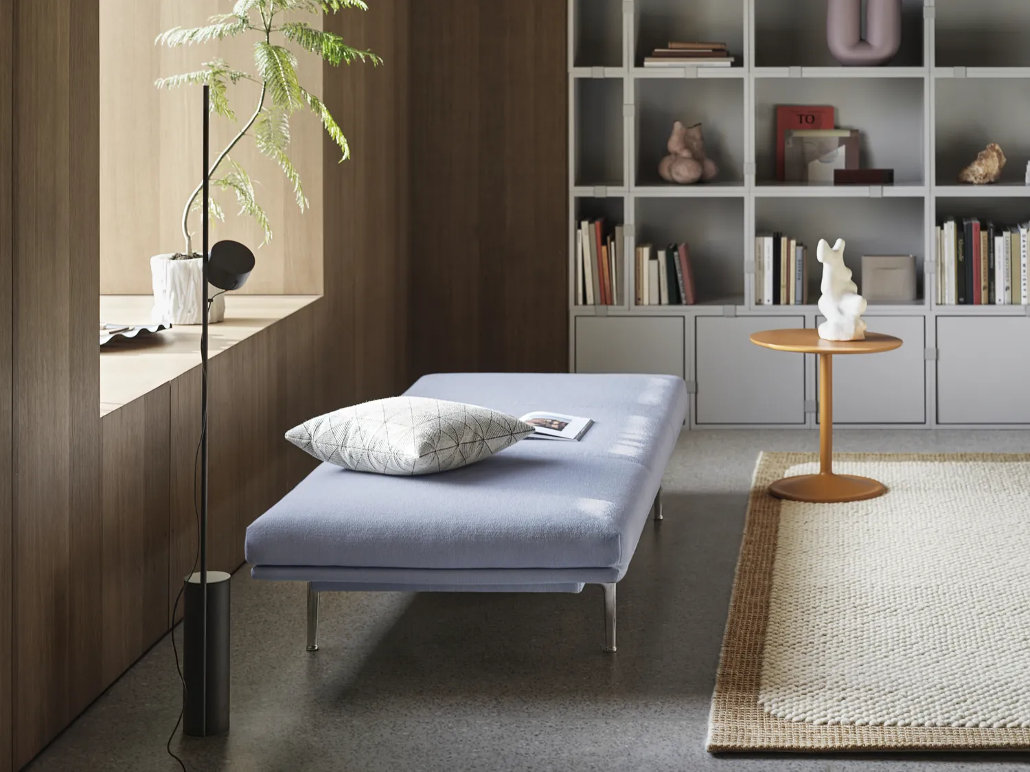 Outline Daybed Vidar 723 Polished Alu Stacked Grey Soft Side Orange O48 H48 Pebble Burnt Orange Ridge Beige 16 5 Muuto By Donzelli