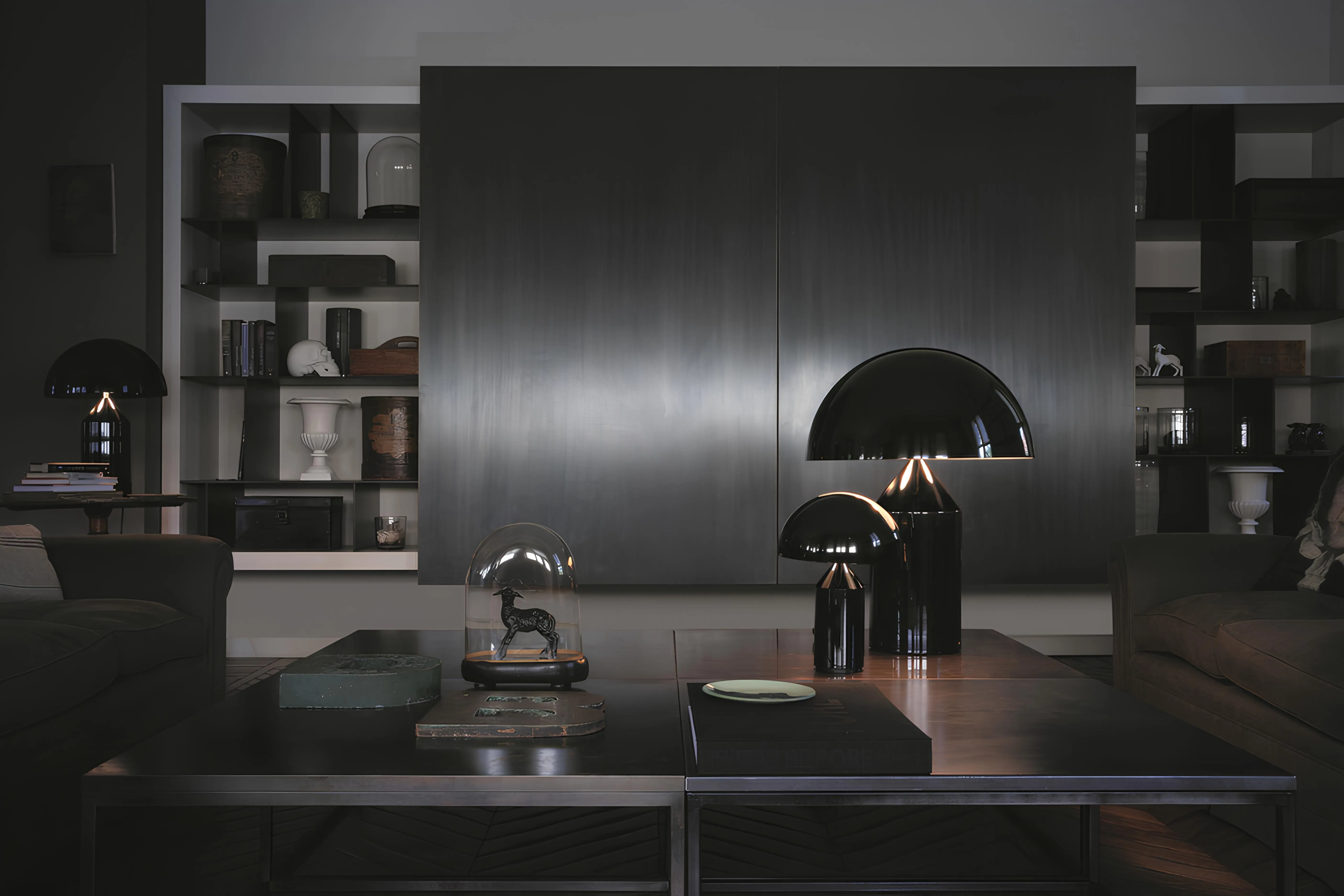 Lanscape Black Atollo Family Oluce For Donzelli