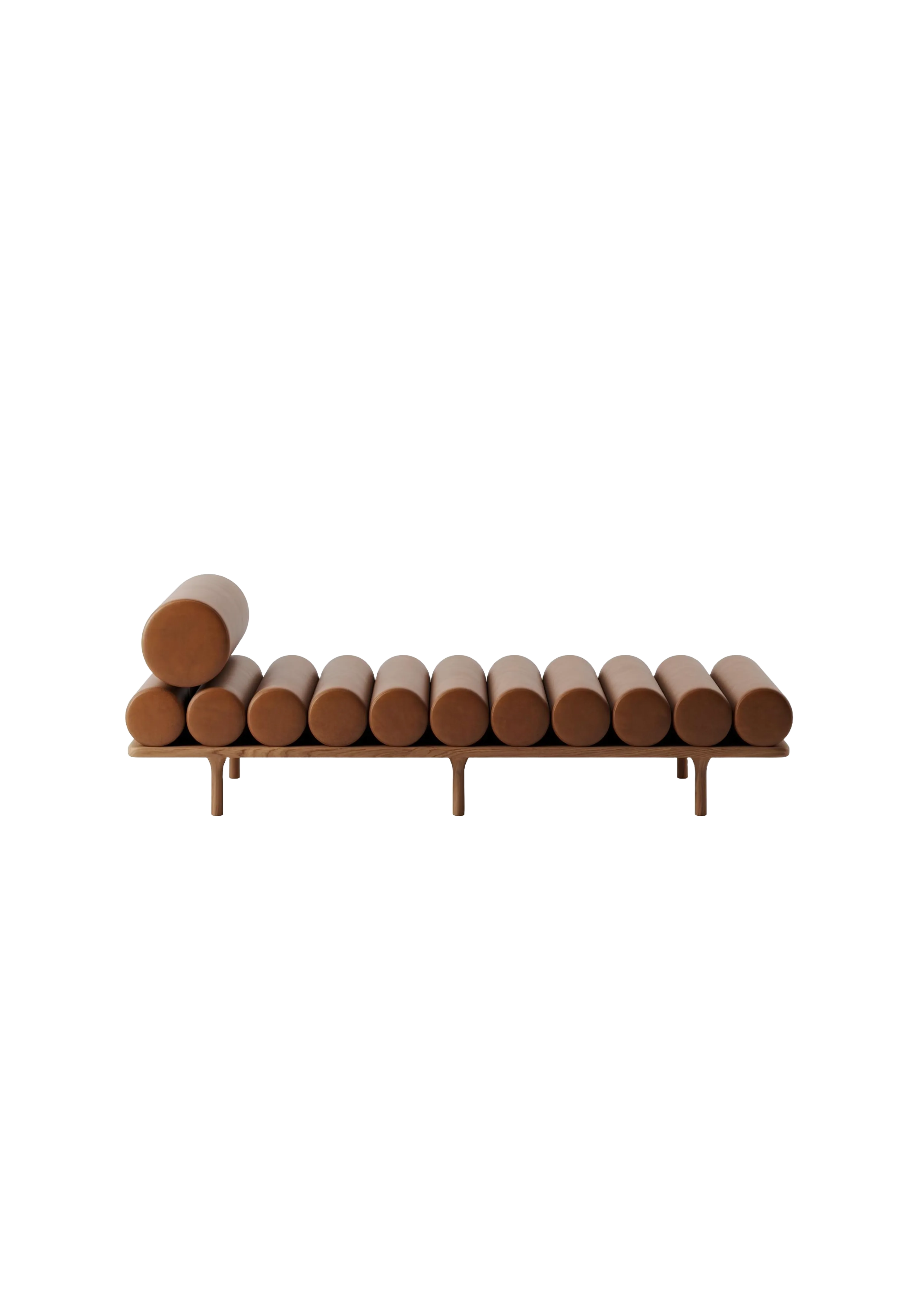 Brown Leather Fivetonine Daybed Tacchini For Donzelli