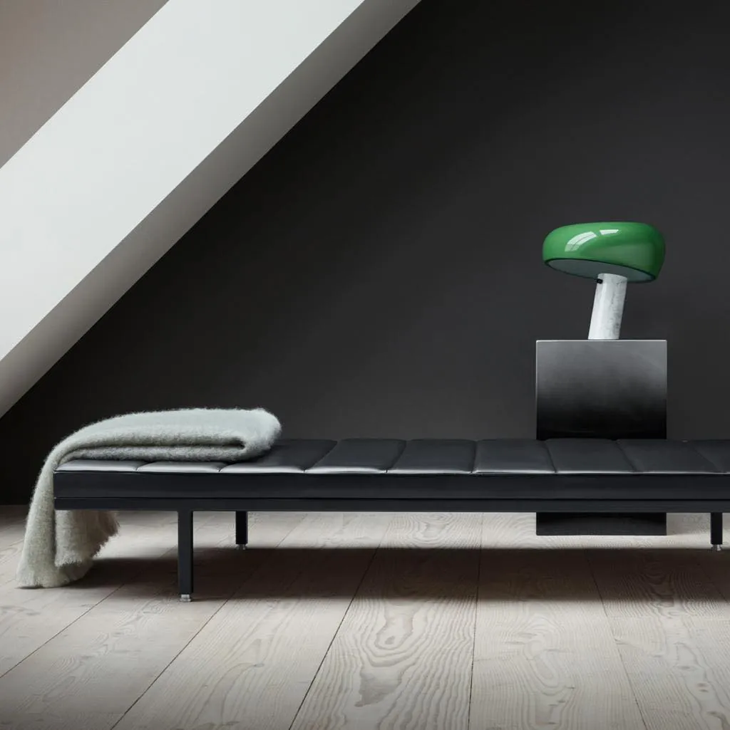 daybed 461 black leather in living room by vipp 2 for donzelli