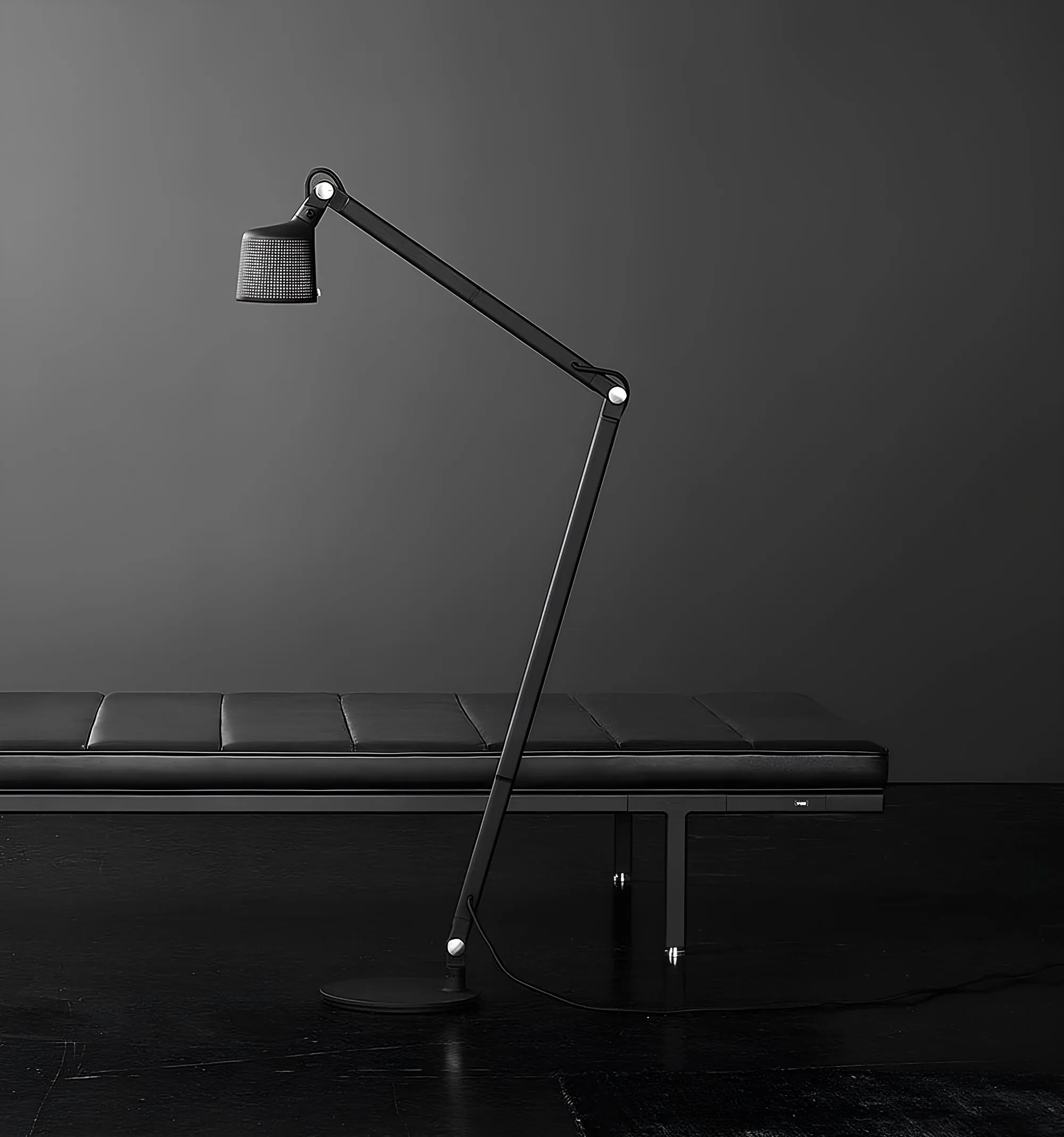 daybed 461 black leather in living room by vipp 6 for donzelli