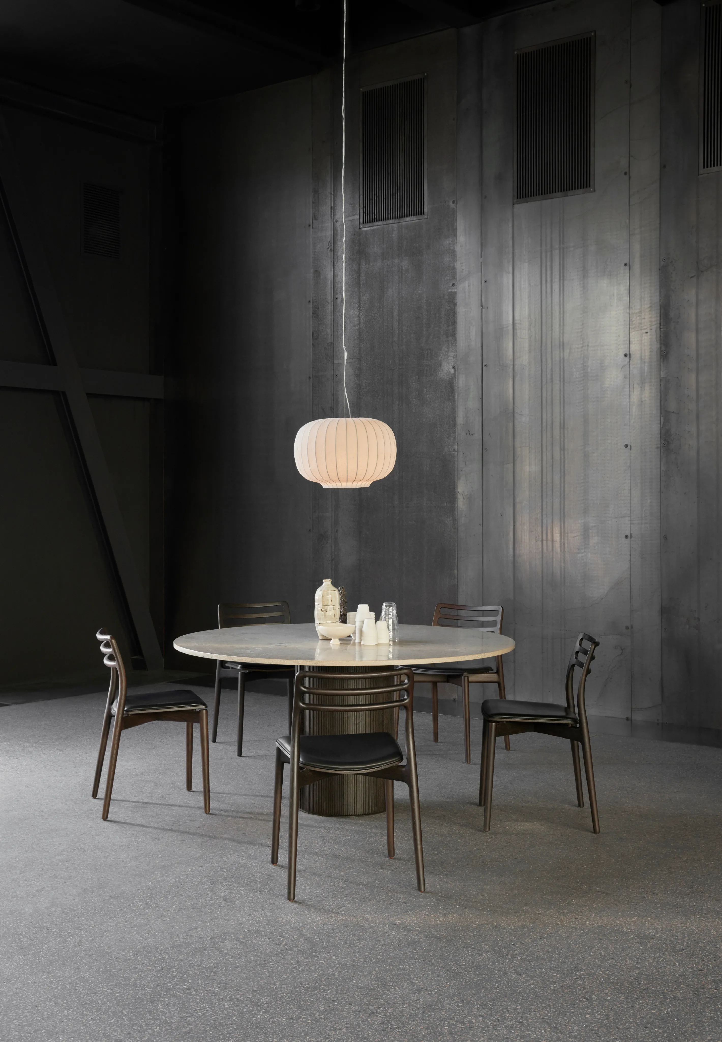 Cabinround Table 494 495 Wood Stone Lightoak Darkoak By Vipp 2 For Donzelli